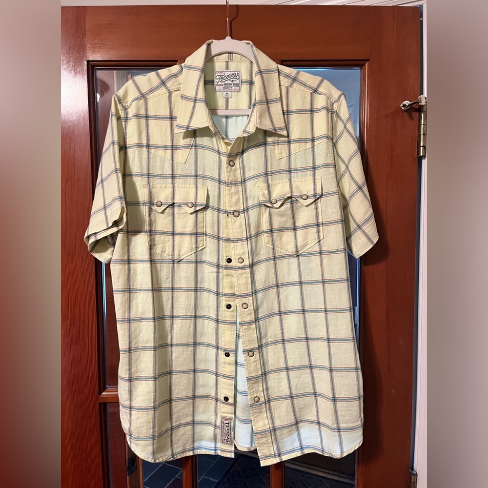 Tecovas Yellow Plaid Short Sleeve Shirt